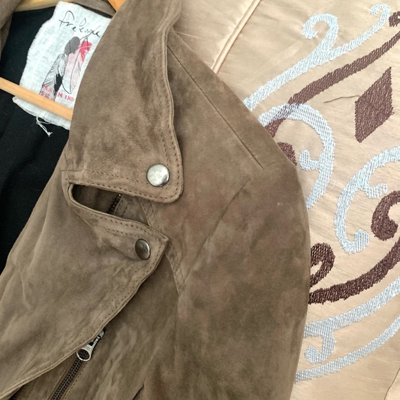 Free People 100% Suede Leather Moto Jacket - Picture 9 of 12